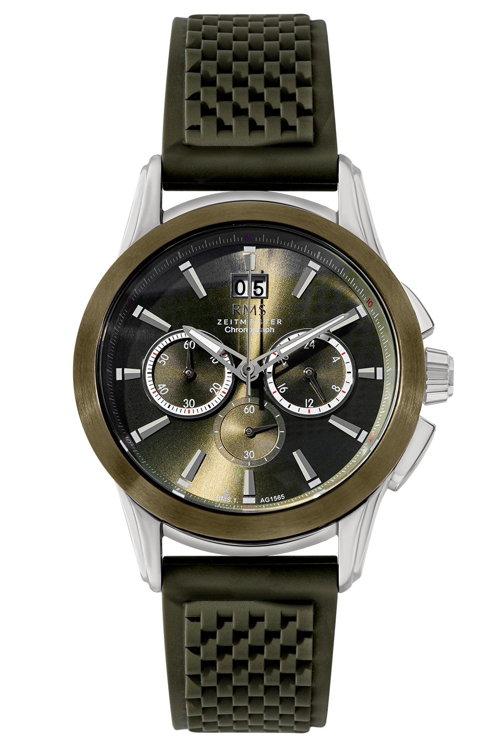 ساعة ار ام اس  للرجال بسوار من السيليكون