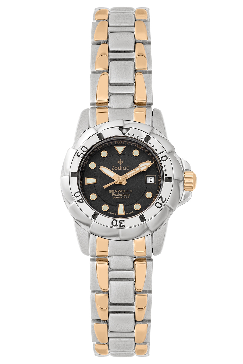 ساعة Zodiac Sea Wolf II الاحترافية مع تاج خيط