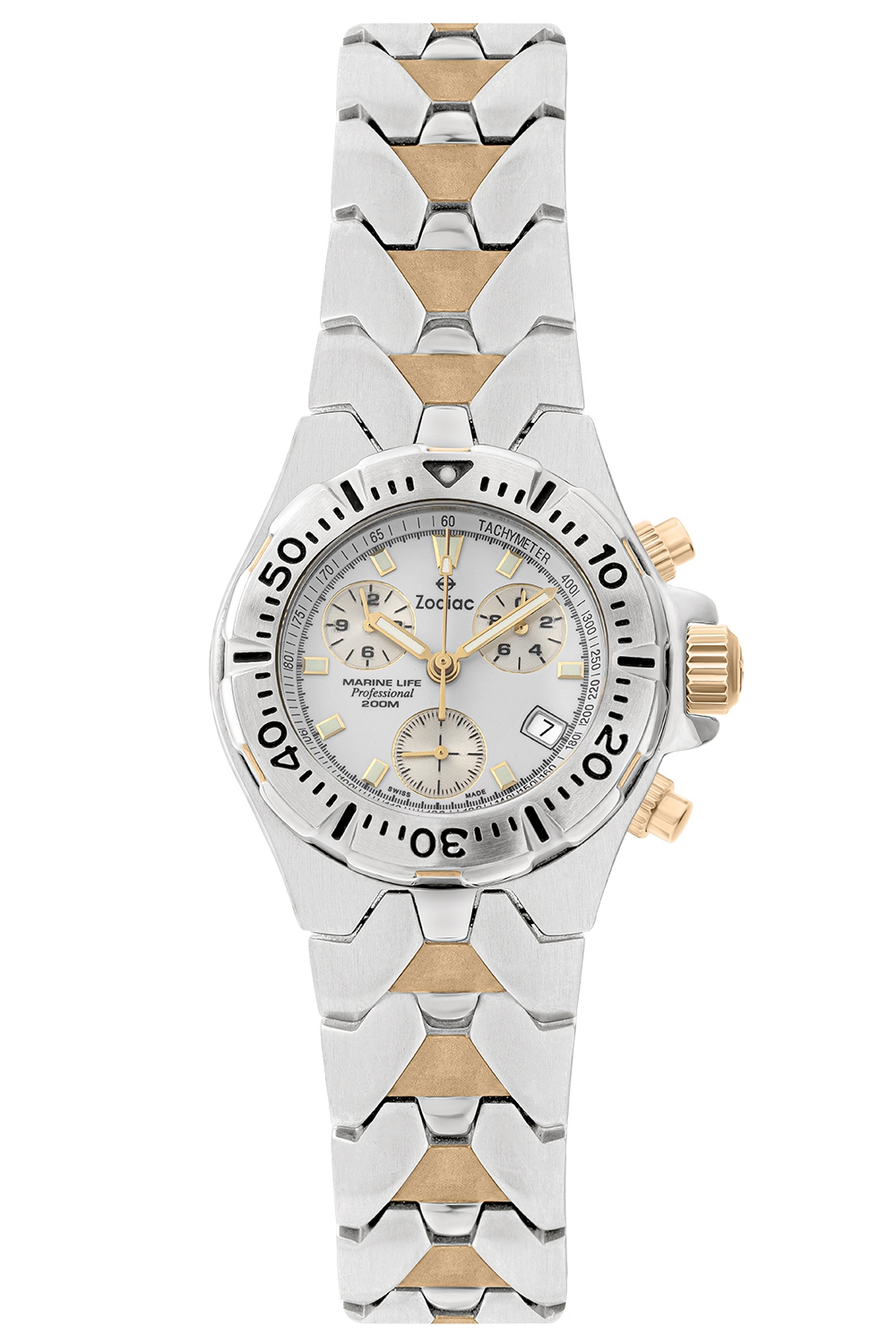 ساعة زودياك كرونوغرافية احترافية مع تاج خيط