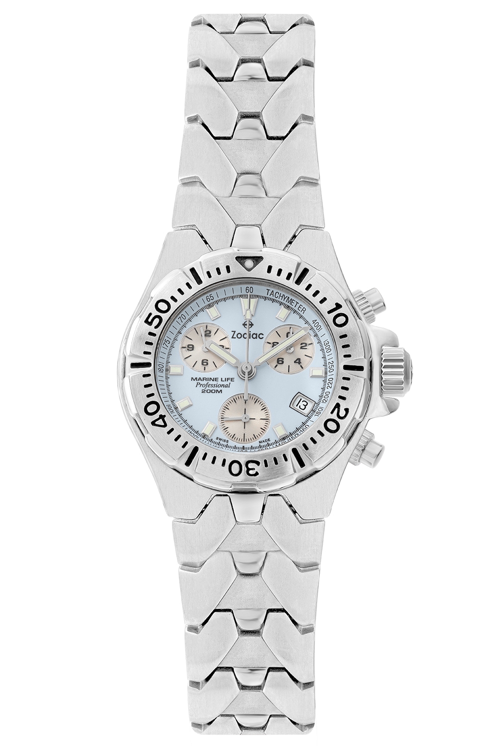 ساعة زودياك كرونوغرافية احترافية مع تاج خيط