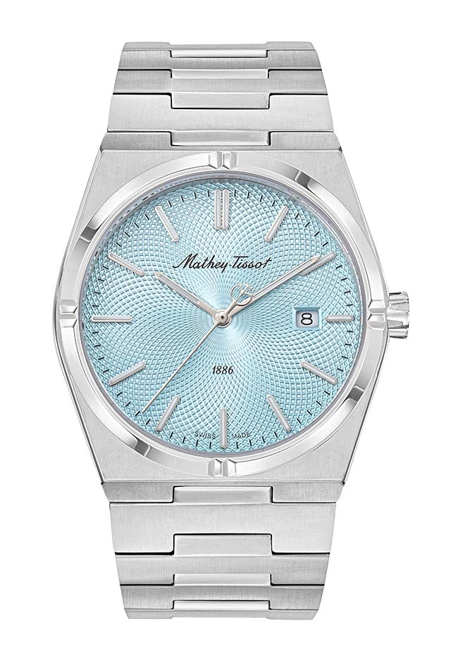 ماثي تيسو-Zeus -Mathey Tissot-Men-إسورة-ستينلس ستيل-ستينلس ستيل-أزرق-5/(50)-كوارتس-دائري-سويسرا