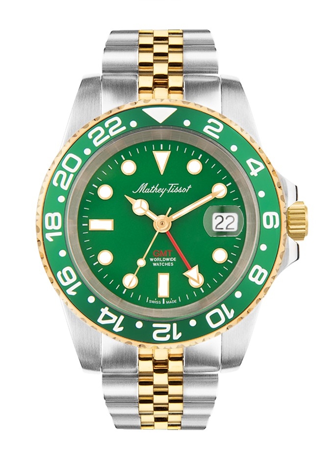 ماثي تيسو-GMT Quartz H903BBV-GMT Quartz-Men-إسورة-ستينلس ستيل-ستينلس ستيل-Green-10ATM-كوارتس-دائري-سويسرا